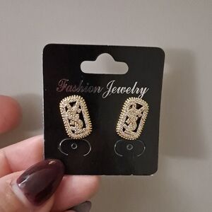 Chic Gold-Tone Fashion Earrings